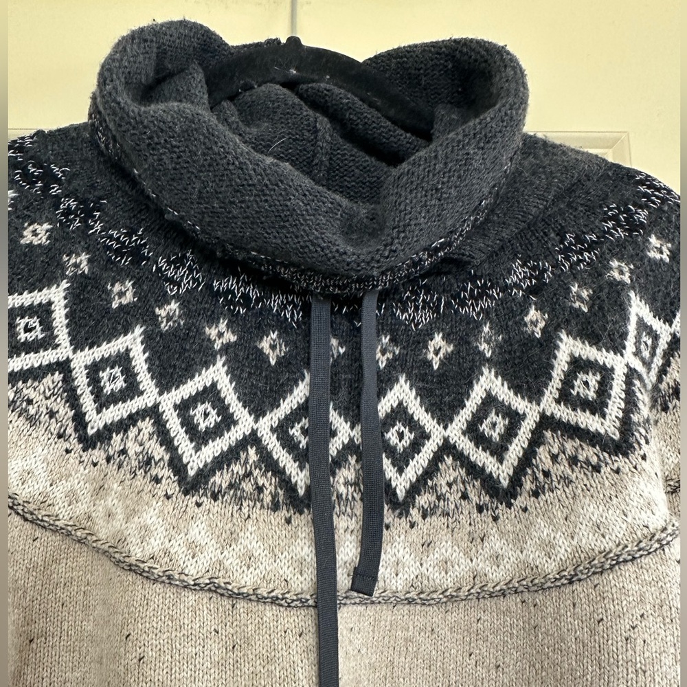 Eddie Bauer Sweater Cowl Neck Fair Isle Medium Women Wool Mohair Blend - Picture 3 of 6
